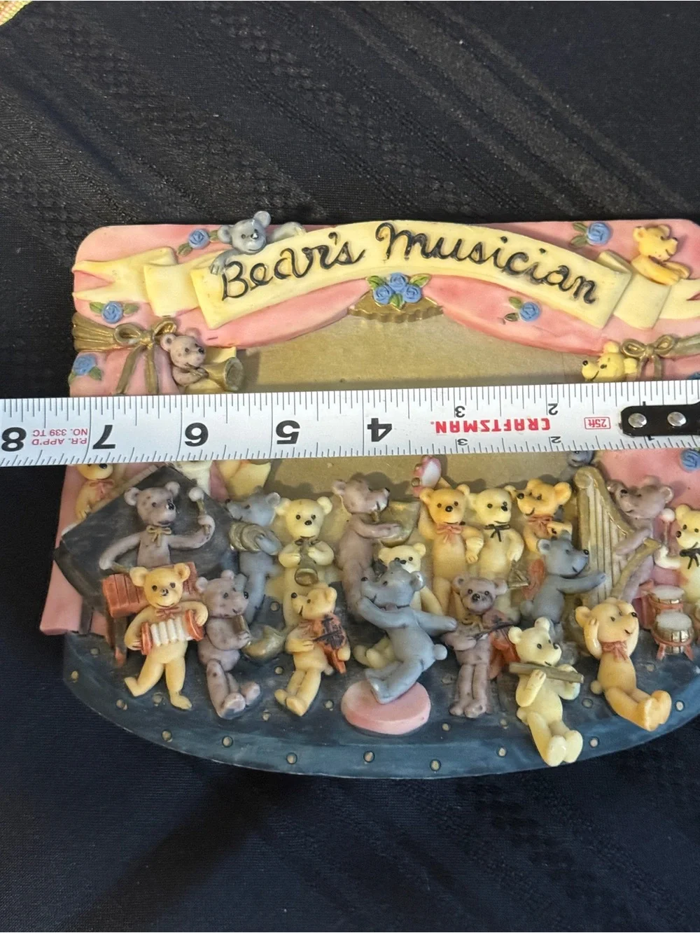 Vintage Shinzi Katoh Bear's Musician Picture Frame resiny teddy bear Orchestra